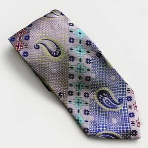 Bruno Marchesi Paisley Silk Necktie Tie Men's Multicolor Work Wedding Dad Gift